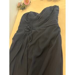 By Light In The Box Navy Blue Strapless Maxi Dress 1X Bridesmaid Prom Formal